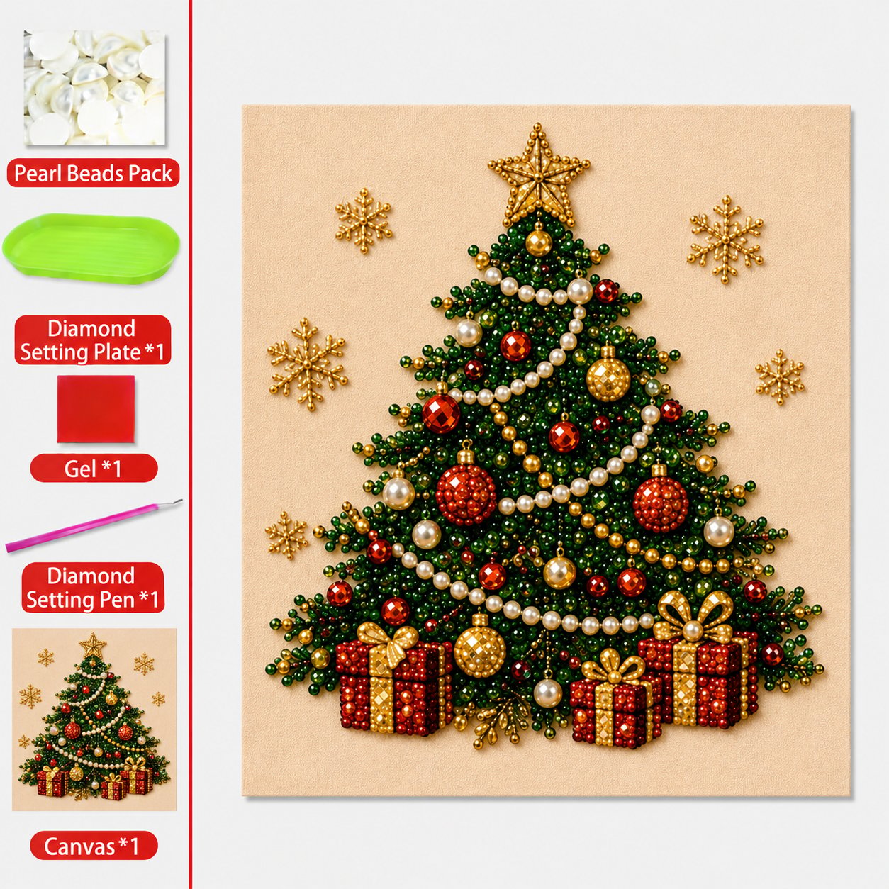 🧘Relaxing & Beginner-Friendly - 🎨💎DIY Christmas Pearl Art Kit