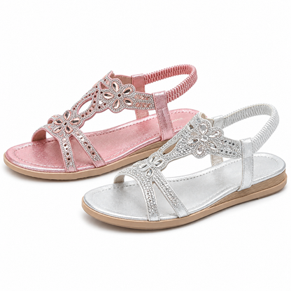 ✨ Women's Bohemian Rhinestone Sandals – Ultimate Comfort, Elastic Strap & Summer Elegance