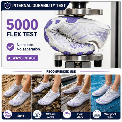 Unisex Barefoot Water Shoes | Inflatable Self-Rescue System | Treats Athlete’s Foot | Memory Foam Arch Support | Waterproof, Breathable & Sand-Resistant | Ultra-Lightweight Quick-Drying Aqua Shoes
