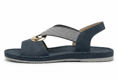 Vintage Buckle Slides for Women & Men – Suede-Look Adjustable Strap Sandals, Comfortable Everyday Walking Shoes with Cushioned Footbed