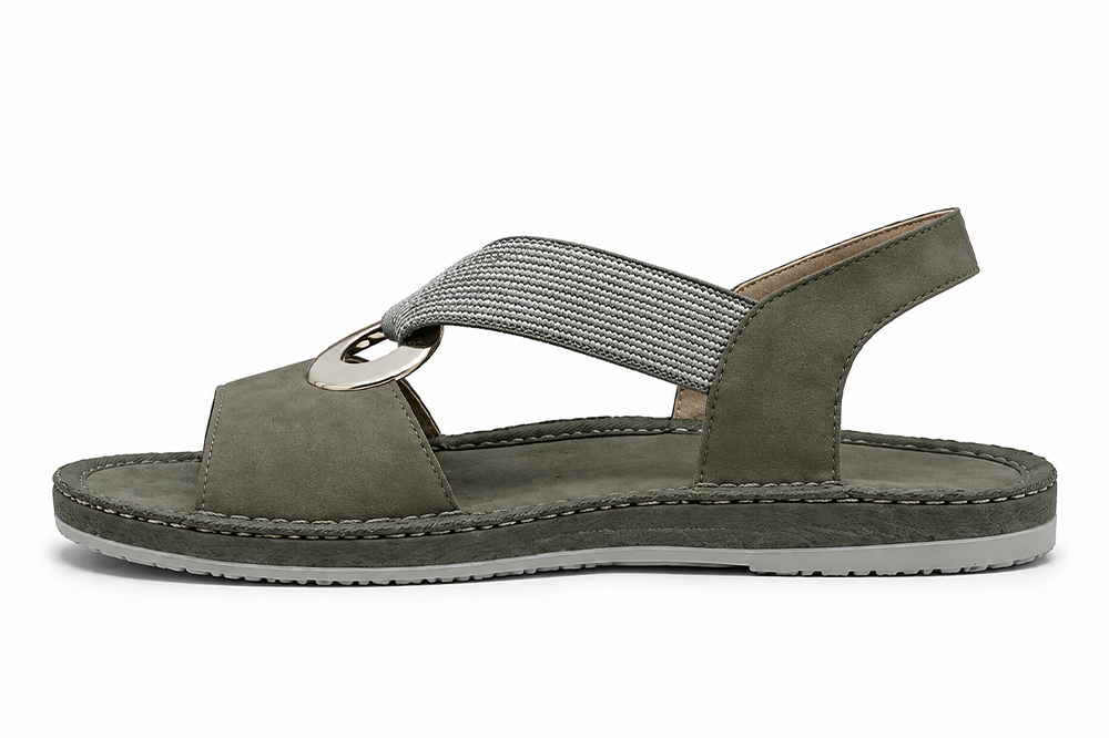 Vintage Buckle Slides for Women & Men – Suede-Look Adjustable Strap Sandals, Comfortable Everyday Walking Shoes with Cushioned Footbed