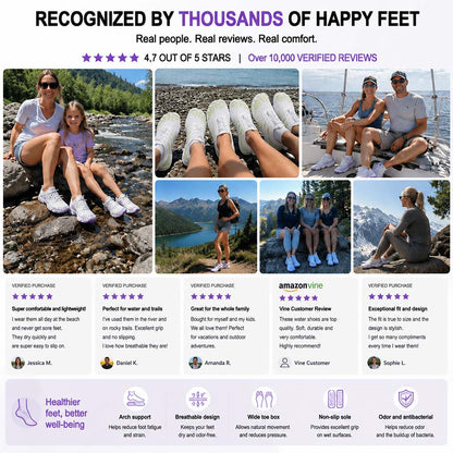 Unisex Barefoot Water Shoes | Inflatable Self-Rescue System | Treats Athlete’s Foot | Memory Foam Arch Support | Waterproof, Breathable & Sand-Resistant | Ultra-Lightweight Quick-Drying Aqua Shoes