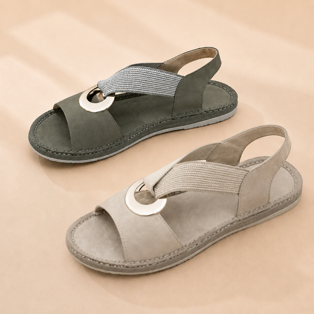 Vintage Buckle Slides for Women & Men – Suede-Look Adjustable Strap Sandals, Comfortable Everyday Walking Shoes with Cushioned Footbed