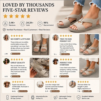 Vintage Buckle Slides for Women & Men – Suede-Look Adjustable Strap Sandals, Comfortable Everyday Walking Shoes with Cushioned Footbed