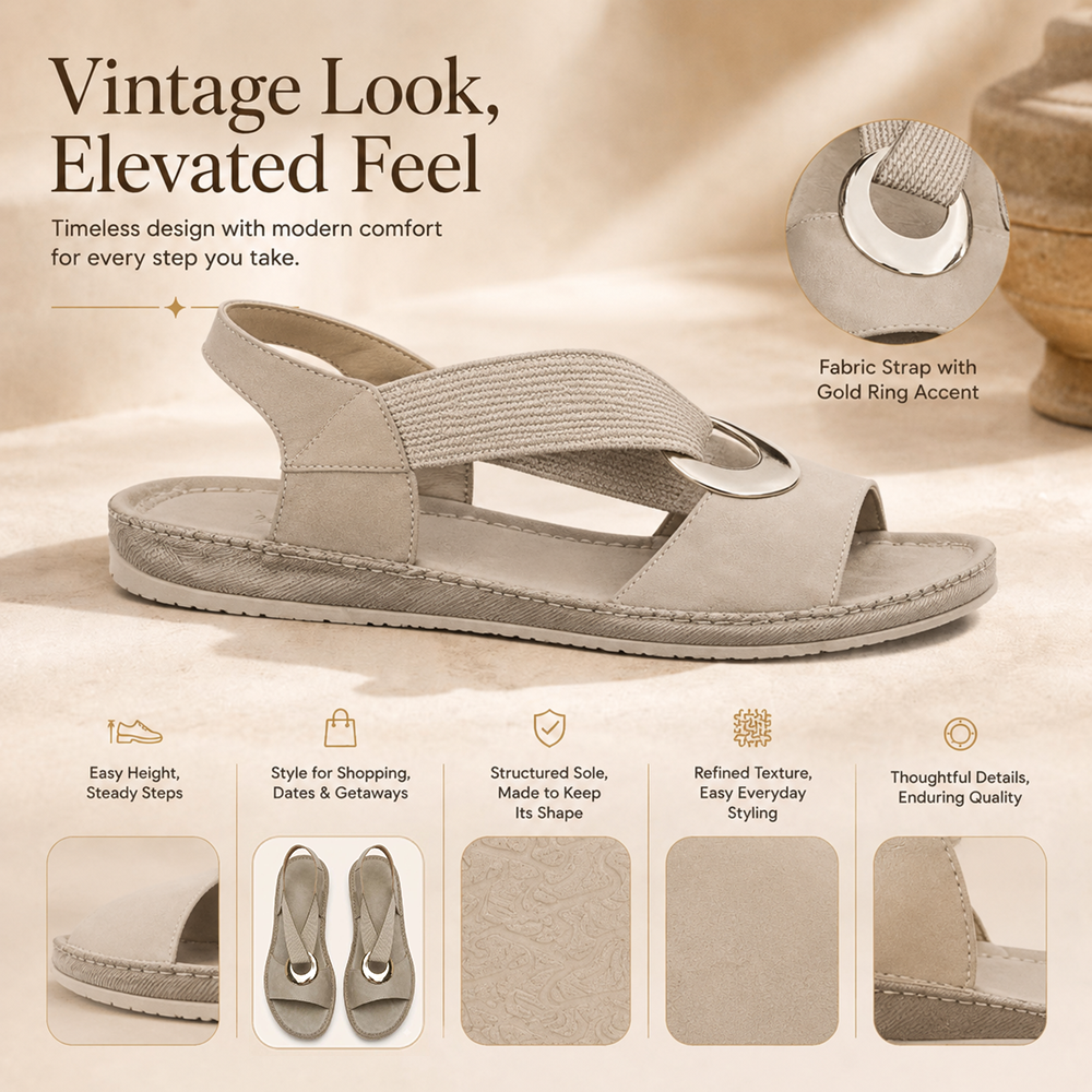 Vintage Buckle Slides for Women & Men – Suede-Look Adjustable Strap Sandals, Comfortable Everyday Walking Shoes with Cushioned Footbed
