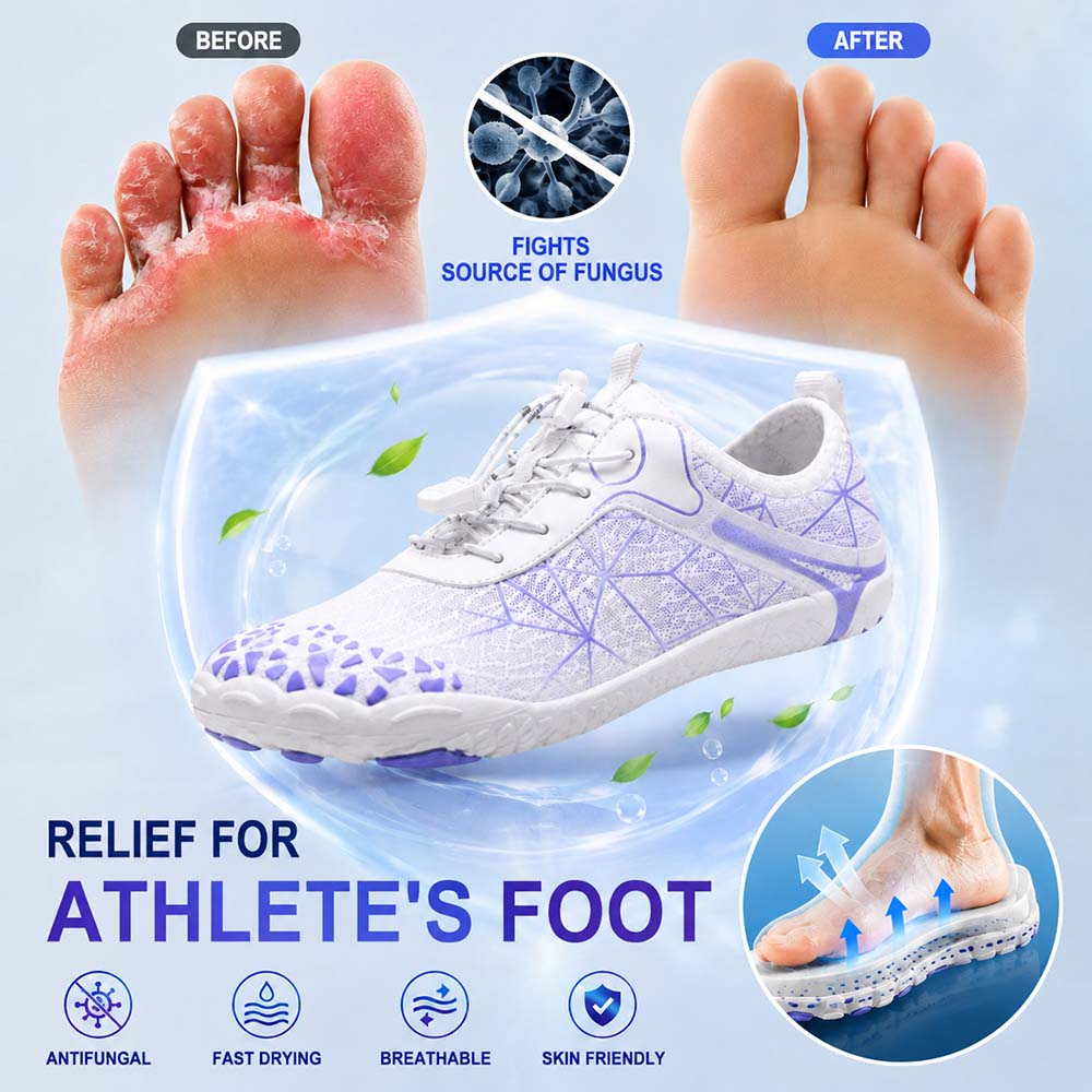 Unisex Barefoot Water Shoes | Inflatable Self-Rescue System | Treats Athlete’s Foot | Memory Foam Arch Support | Waterproof, Breathable & Sand-Resistant | Ultra-Lightweight Quick-Drying Aqua Shoes