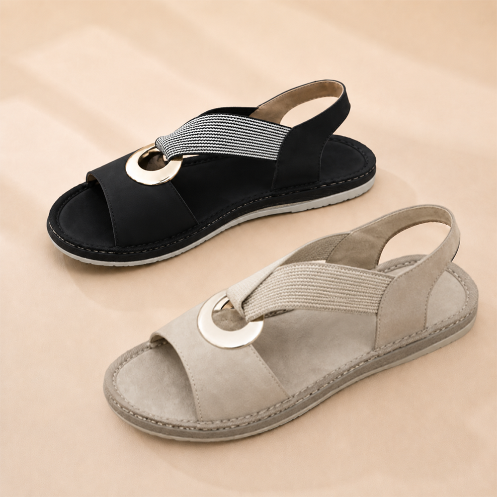 Vintage Buckle Slides for Women & Men – Suede-Look Adjustable Strap Sandals, Comfortable Everyday Walking Shoes with Cushioned Footbed