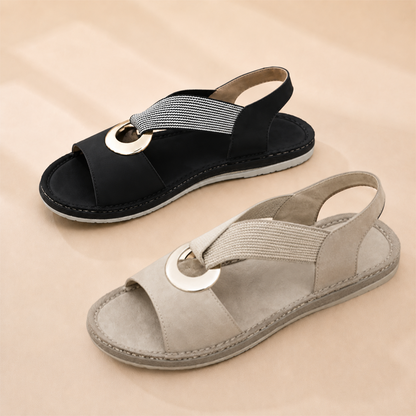 Vintage Buckle Slides for Women & Men – Suede-Look Adjustable Strap Sandals, Comfortable Everyday Walking Shoes with Cushioned Footbed
