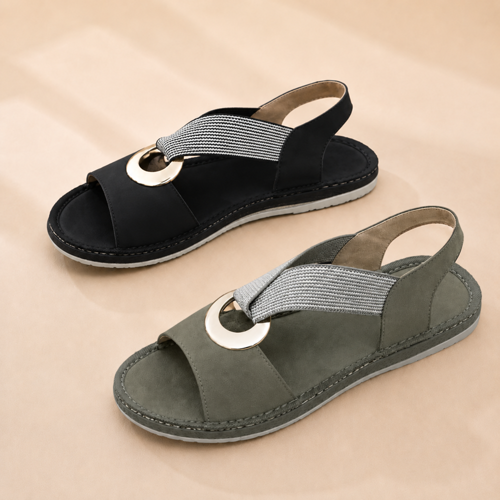 Vintage Buckle Slides for Women & Men – Suede-Look Adjustable Strap Sandals, Comfortable Everyday Walking Shoes with Cushioned Footbed