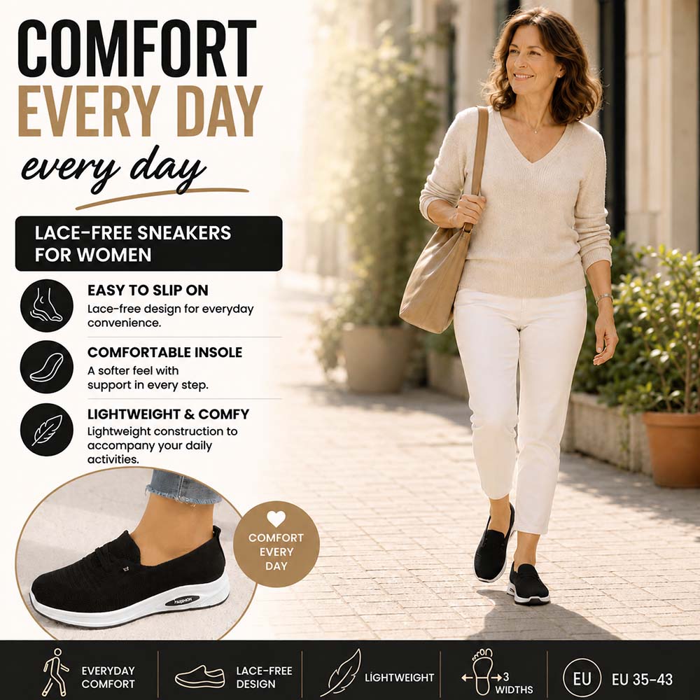 Last Day: 90% OFF 🔥 Women's Slip-On Sneakers – Comfortable Orthopedic Shoes