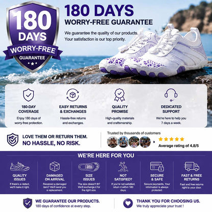 Unisex Barefoot Water Shoes | Inflatable Self-Rescue System | Treats Athlete’s Foot | Memory Foam Arch Support | Waterproof, Breathable & Sand-Resistant | Ultra-Lightweight Quick-Drying Aqua Shoes