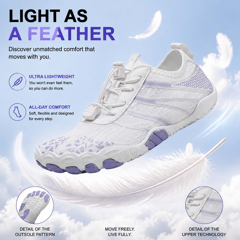 Unisex Barefoot Water Shoes | Inflatable Self-Rescue System | Treats Athlete’s Foot | Memory Foam Arch Support | Waterproof, Breathable & Sand-Resistant | Ultra-Lightweight Quick-Drying Aqua Shoes