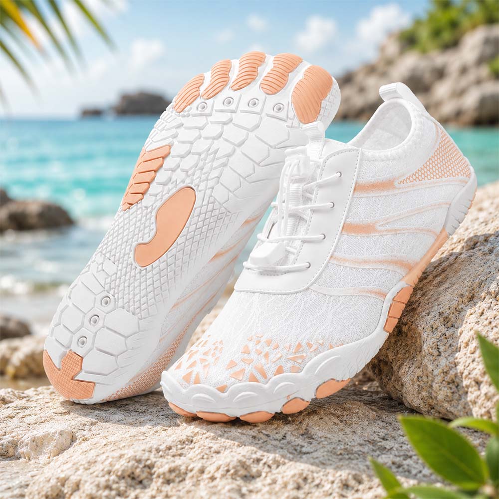 Unisex Barefoot Water Shoes | Inflatable Self-Rescue System | Treats Athlete’s Foot | Memory Foam Arch Support | Waterproof, Breathable & Sand-Resistant | Ultra-Lightweight Quick-Drying Aqua Shoes