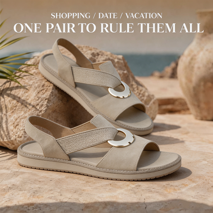 Vintage Buckle Slides for Women & Men – Suede-Look Adjustable Strap Sandals, Comfortable Everyday Walking Shoes with Cushioned Footbed
