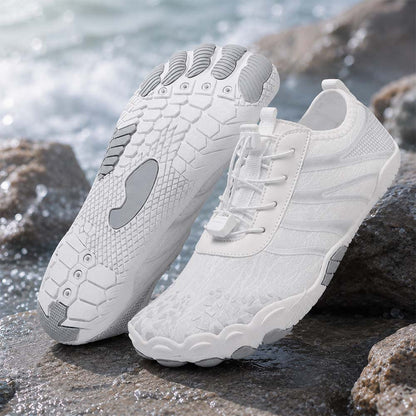 Unisex Barefoot Water Shoes | Inflatable Self-Rescue System | Treats Athlete’s Foot | Memory Foam Arch Support | Waterproof, Breathable & Sand-Resistant | Ultra-Lightweight Quick-Drying Aqua Shoes