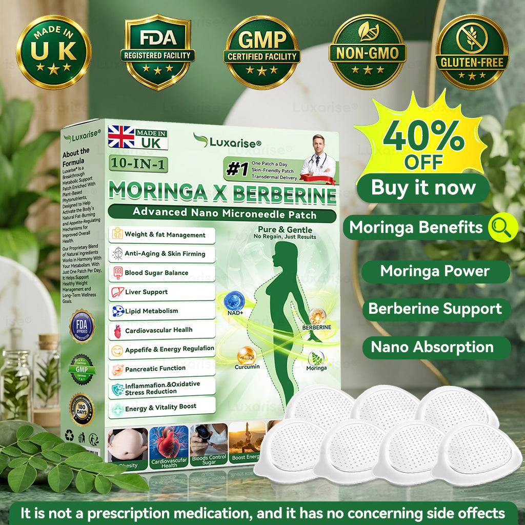 Once Daily, Visible Changes in 7 Days 👨‍🔬 𝑳𝒖𝒙𝒂𝒓𝒊𝒔𝒆® 𝑴𝒐𝒓𝒊𝒏𝒈𝒂 & 𝑩𝒆𝒓𝒃𝒆𝒓𝒊𝒏𝒆 10-𝑰𝑵-1 𝑨𝒅𝒗𝒂𝒏𝒄𝒆𝒅 𝑵𝒂𝒏𝒐 𝑴𝒊𝒄𝒓𝒐𝒏𝒆𝒆𝒅𝒍𝒆 𝑷𝒂𝒕𝒄𝒉 🌿 𝐎𝐛𝐞𝐬𝐢𝐭𝐲, 𝐃𝐢𝐚𝐛𝐞𝐭𝐞𝐬, 𝐒𝐥𝐞𝐞𝐩 𝐀𝐩𝐧𝐞𝐚, 𝐀𝐧𝐝 𝐉𝐨𝐢𝐧𝐭 𝐈𝐬𝐬𝐮𝐞𝐬