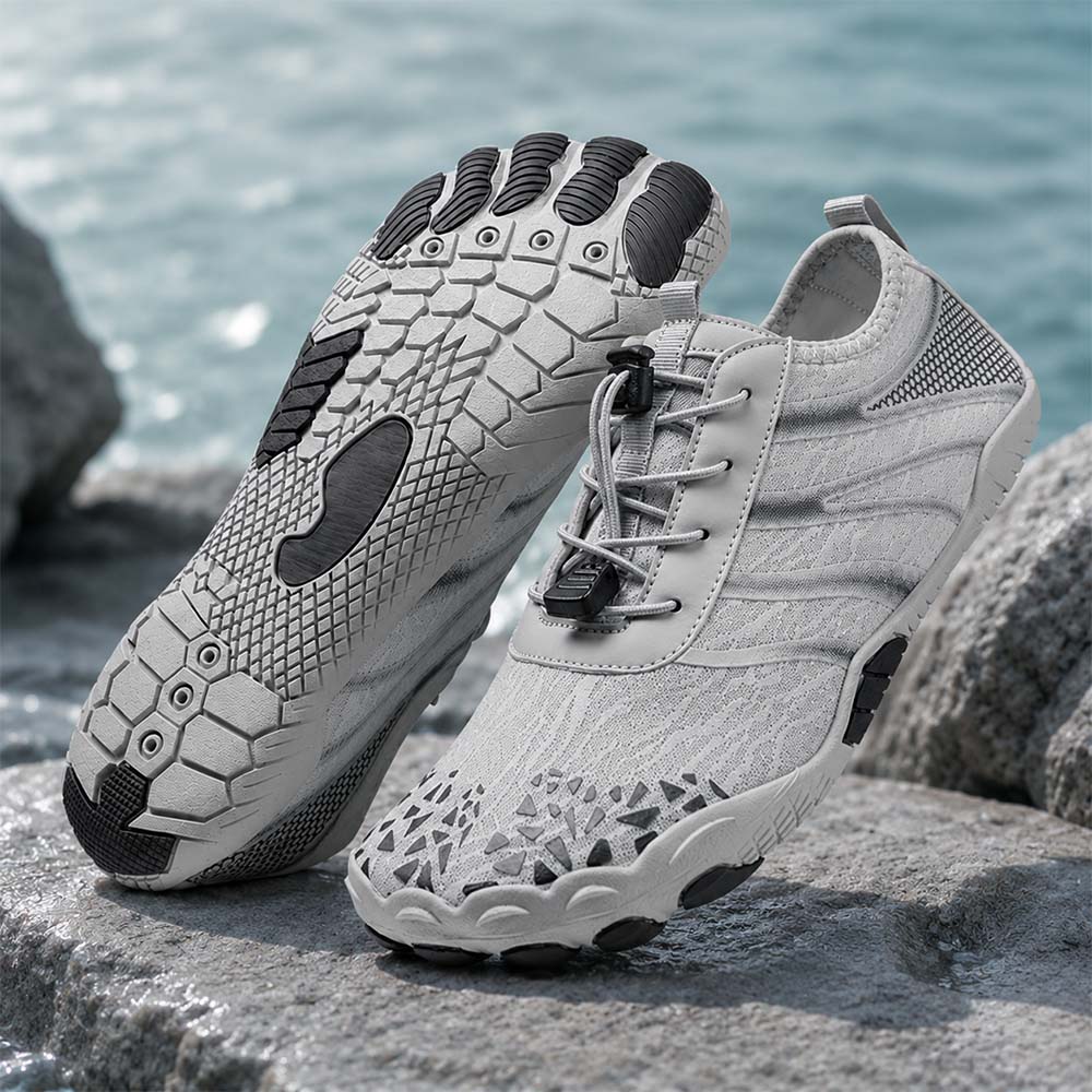 Unisex Barefoot Water Shoes | Inflatable Self-Rescue System | Treats Athlete’s Foot | Memory Foam Arch Support | Waterproof, Breathable & Sand-Resistant | Ultra-Lightweight Quick-Drying Aqua Shoes