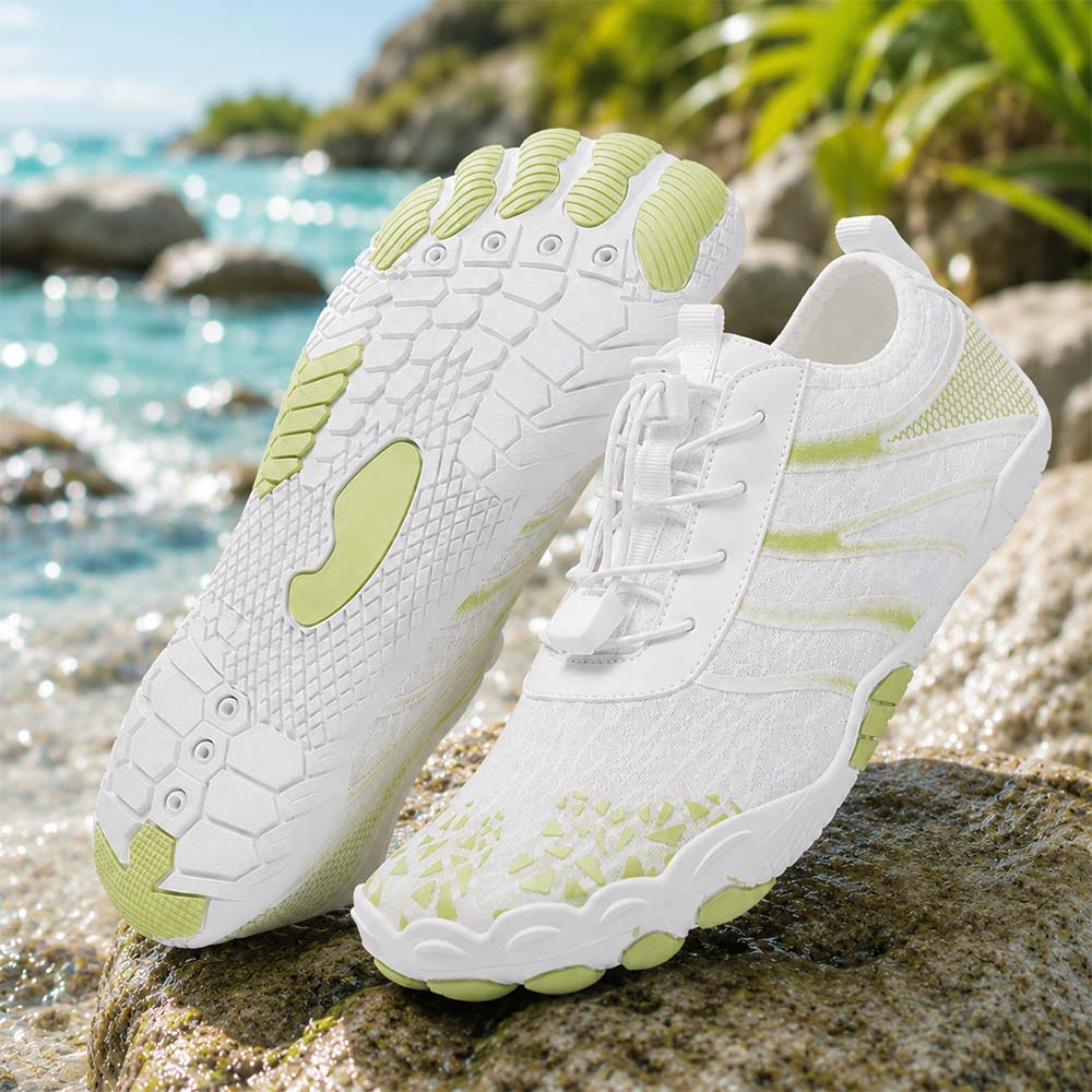 Unisex Barefoot Water Shoes | Inflatable Self-Rescue System | Treats Athlete’s Foot | Memory Foam Arch Support | Waterproof, Breathable & Sand-Resistant | Ultra-Lightweight Quick-Drying Aqua Shoes
