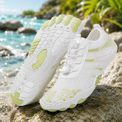 Unisex Barefoot Water Shoes | Inflatable Self-Rescue System | Treats Athlete’s Foot | Memory Foam Arch Support | Waterproof, Breathable & Sand-Resistant | Ultra-Lightweight Quick-Drying Aqua Shoes