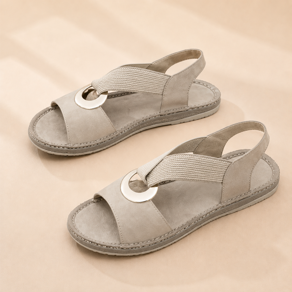 Vintage Buckle Slides for Women & Men – Suede-Look Adjustable Strap Sandals, Comfortable Everyday Walking Shoes with Cushioned Footbed