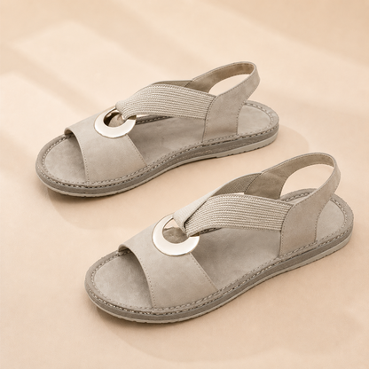 Vintage Buckle Slides for Women & Men – Suede-Look Adjustable Strap Sandals, Comfortable Everyday Walking Shoes with Cushioned Footbed