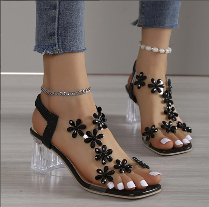 🔥Last Day Promotion 50% OFF – Women’s Rhinestone Flowers Decor Flat Sandals