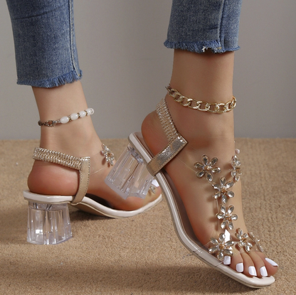 🔥Last Day Promotion 50% OFF – Women’s Rhinestone Flowers Decor Flat Sandals