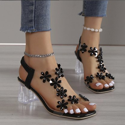 🔥Last Day Promotion 50% OFF – Women’s Rhinestone Flowers Decor Flat Sandals