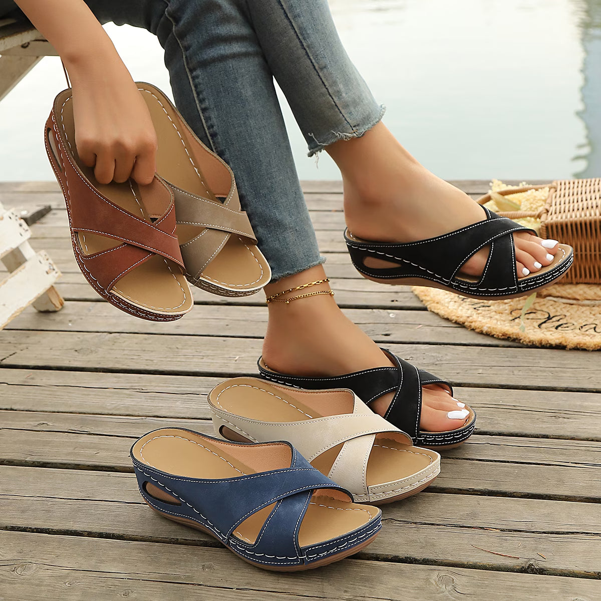 🔥 Comfortable Platform Mules for Women – Thick Sole, Soft Cushioning & Stable Support