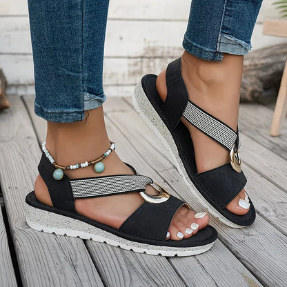 Vintage Buckle Slides for Women & Men – Suede-Look Adjustable Strap Sandals, Comfortable Everyday Walking Shoes with Cushioned Footbed