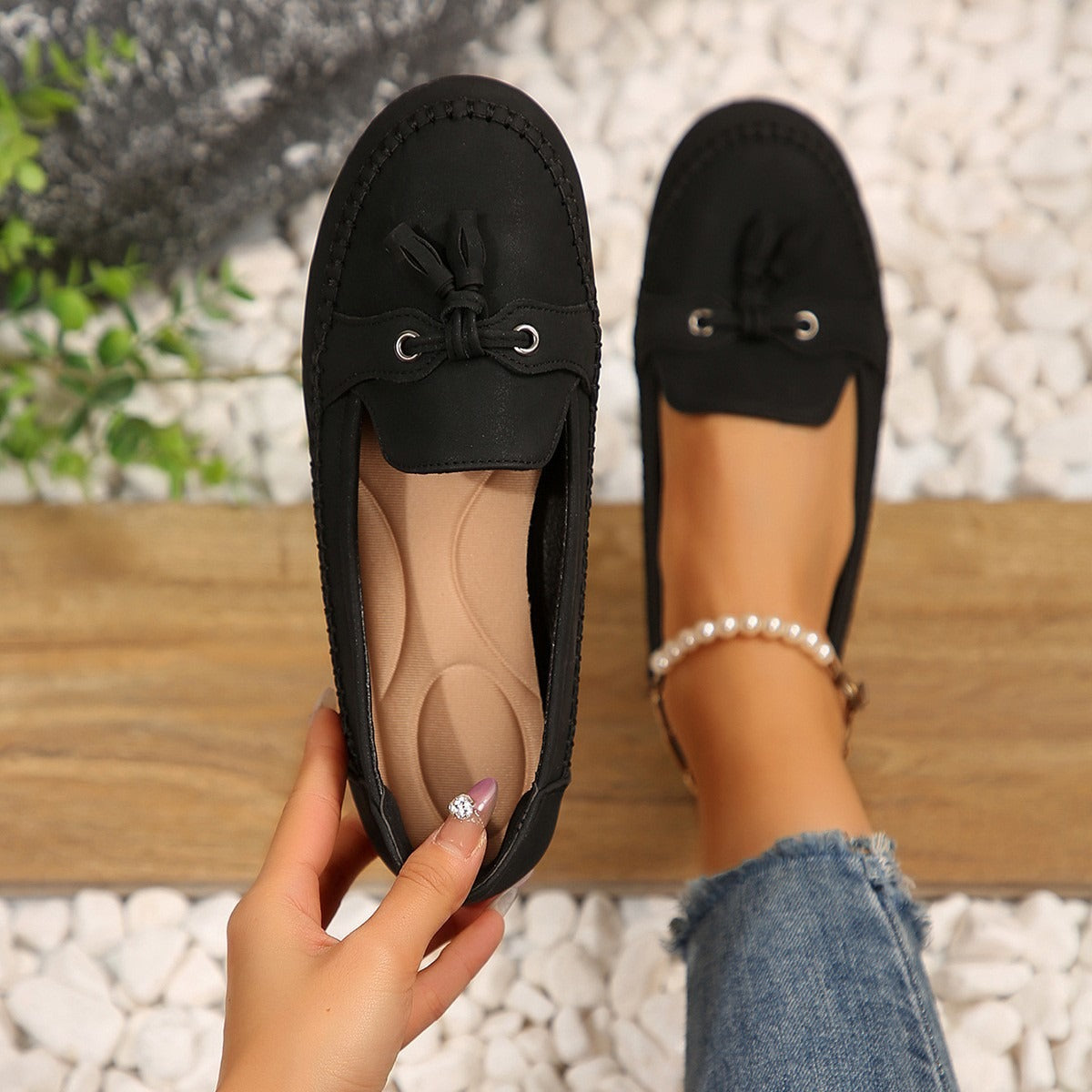 🌍❤️ Last Day:Clearance Sale ❤️Women's Hollow SoftLeather Breathable Moccasins Sandals 2026