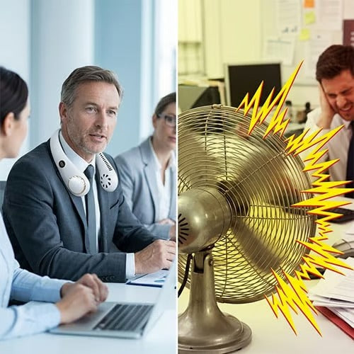 💨Vaneless Neck Hanging Fan – Rechargeable Hands-Free Personal Cooling Fan with 3 Speed Modes