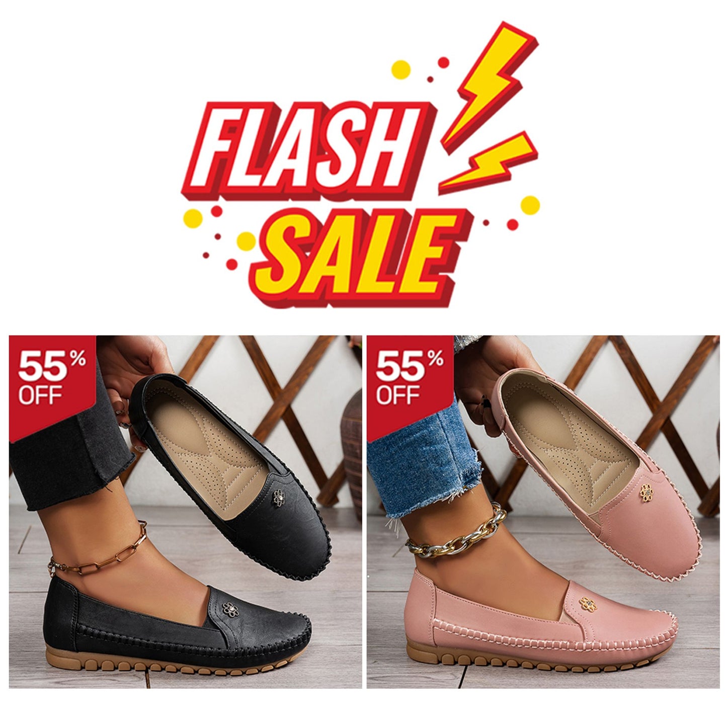 🔥Best Seller-Last Day Sale 60% OFF🔥 Orthopedic leather shoes, Lightweight, Anti-Slip, Breathable for Women