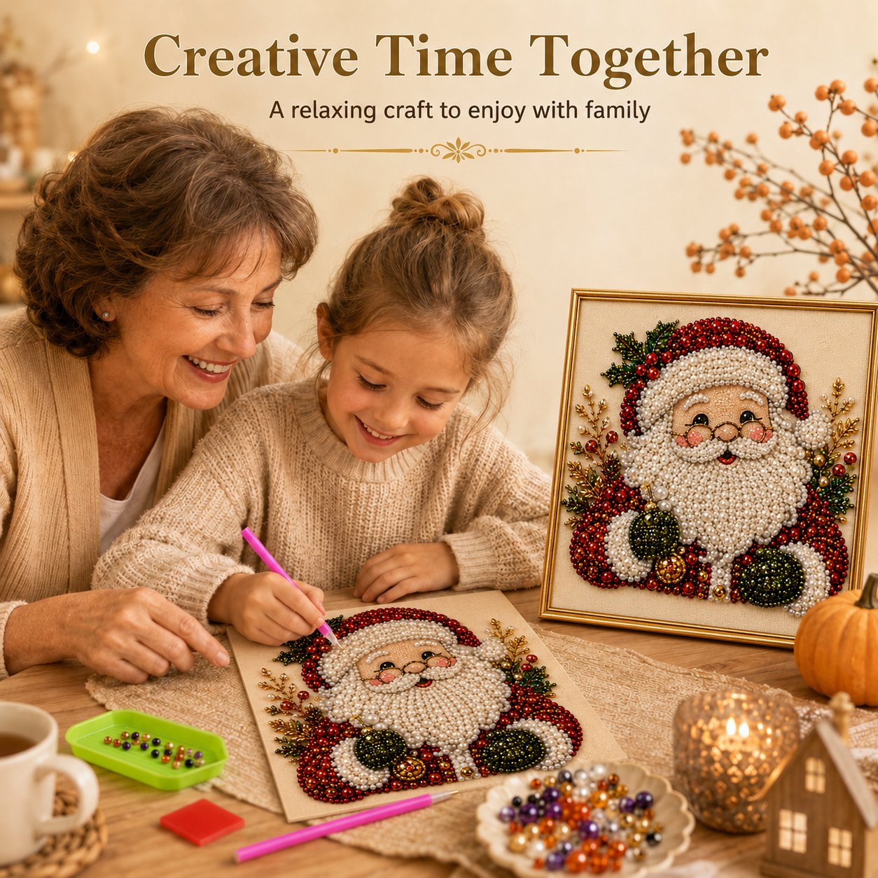 🧘Relaxing & Beginner-Friendly - 🎨💎DIY Christmas Pearl Art Kit